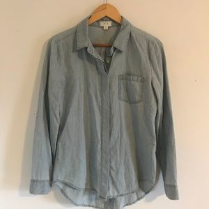 Chambray Light Blue Button-up Jacket